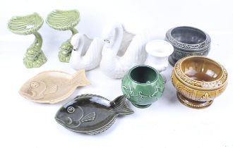 A collection of Dartmouth and similar pottery.