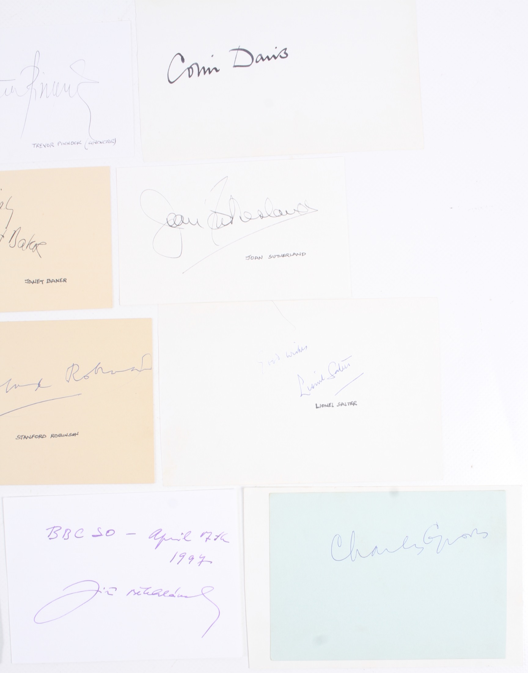 A collection of fourteen assorted autographs from the world of music and entertainment. - Image 4 of 4