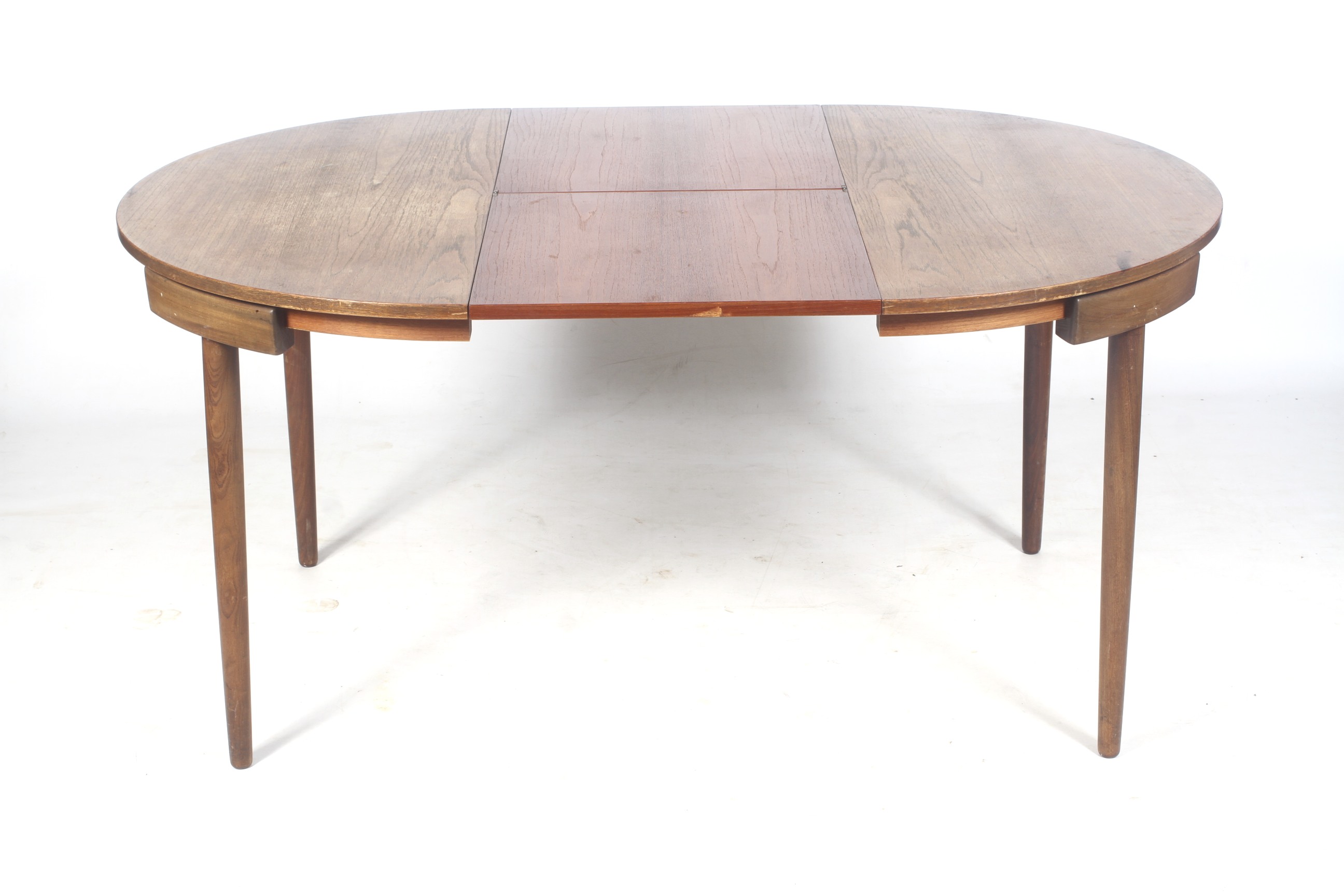 A 1960s Frem Rojle 'Roundette' extending teak table and five chairs by Hans Olsen. - Image 3 of 7