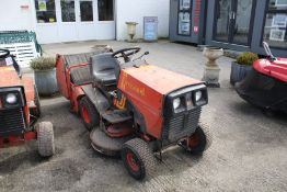 A Westwood ride on lawn mower. Complete with grass box, worked when last used but sold not running.