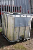 A WERiT heavy duty plastic IBC tank in cage.