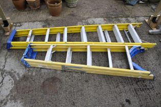 Two electrician's fibreglass step ladders. Including Werner 6ft and TUV 740.