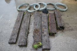 A collection of fencing equipment.