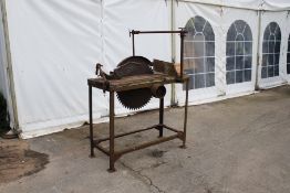 A vintage circular saw bench.