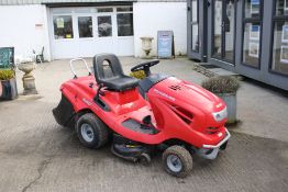 An Alco ride on lawn mower. Fully serviced, new battery, full working order but bonnet is cracked.