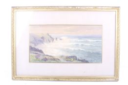 James Jackson Curnock, (British, 1839-1891), watercolour of a seascape.