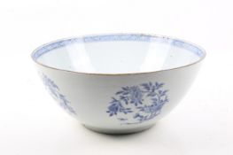 An 18th/19th century Chinese blue and white punch bowl.