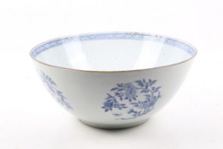 An 18th/19th century Chinese blue and white punch bowl.