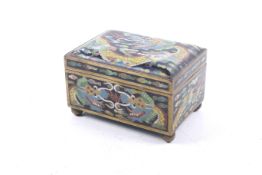 A small 20th century Chinese cloisonne lidded box.