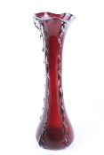 A tall Murano style red glass vase.