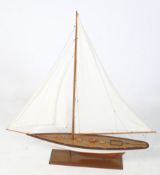 A large model of a sailing boat.