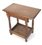 A 19th century oak side table.