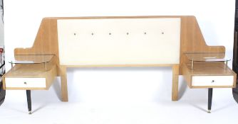 A vintage mid-century E Gomme G-Plan retro oak double bed headboard.