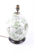 A contemporary Chinese Famille Verte style table lamp.