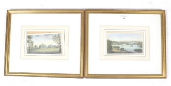 Two 19th century hand coloured engravings. Including 'A View from the Mount of Diana in Mr.