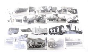 A collection of vintage circa 1950s commercial vehicles, lorry photographs.