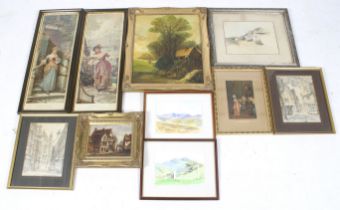 Ten 19th century and later paintings and prints.