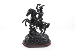A 20th century spelter figure of a knight.