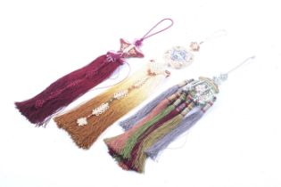 Three Korean norigae knotted tassels.