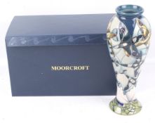 A limited edition Moorcroft slender inverted baluster Battle of Britain pattern vase.