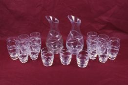 A Jasper Conran Waterford Crystal Aura Swirl Design drinking glasses set.