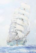 A 20th century watercolour. Depicting a ship, signed 'E. S. Murray', 43.5cm x 29.