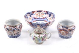 Four 19th and 20th century Chinese and Japanese porcelains.