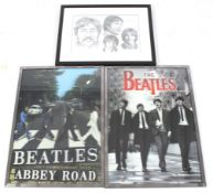 Three Beatles pictures.