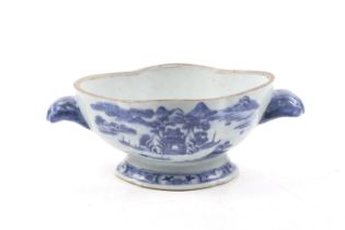 A Chinese 19th century export blue and white soup tureen.