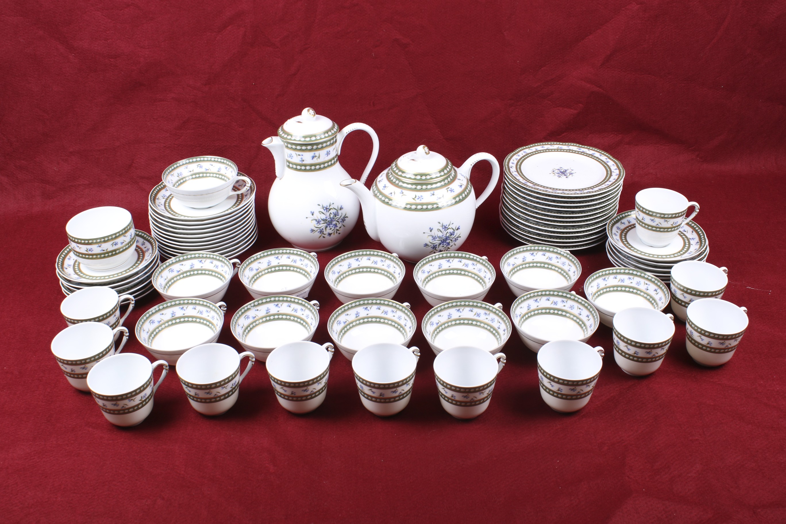 A contemporary Limoges Royale porcelain tea and coffee service coffee set.