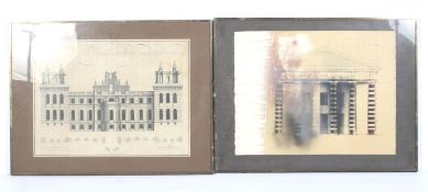 Two architectural engravings after John Hassis.