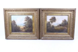 A pair of oil on boards.