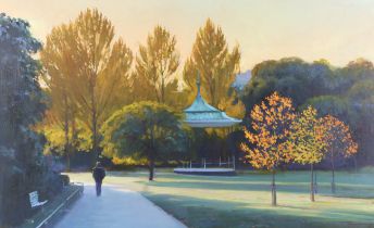 Youry Bondarenko (Russian, born 1952), oil on canvas, 'Regent's Park, Last Sun's Rays', 2004.