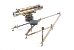 A 19th century Troughton & Simms surveyor's brass theodolite and a pantograph.