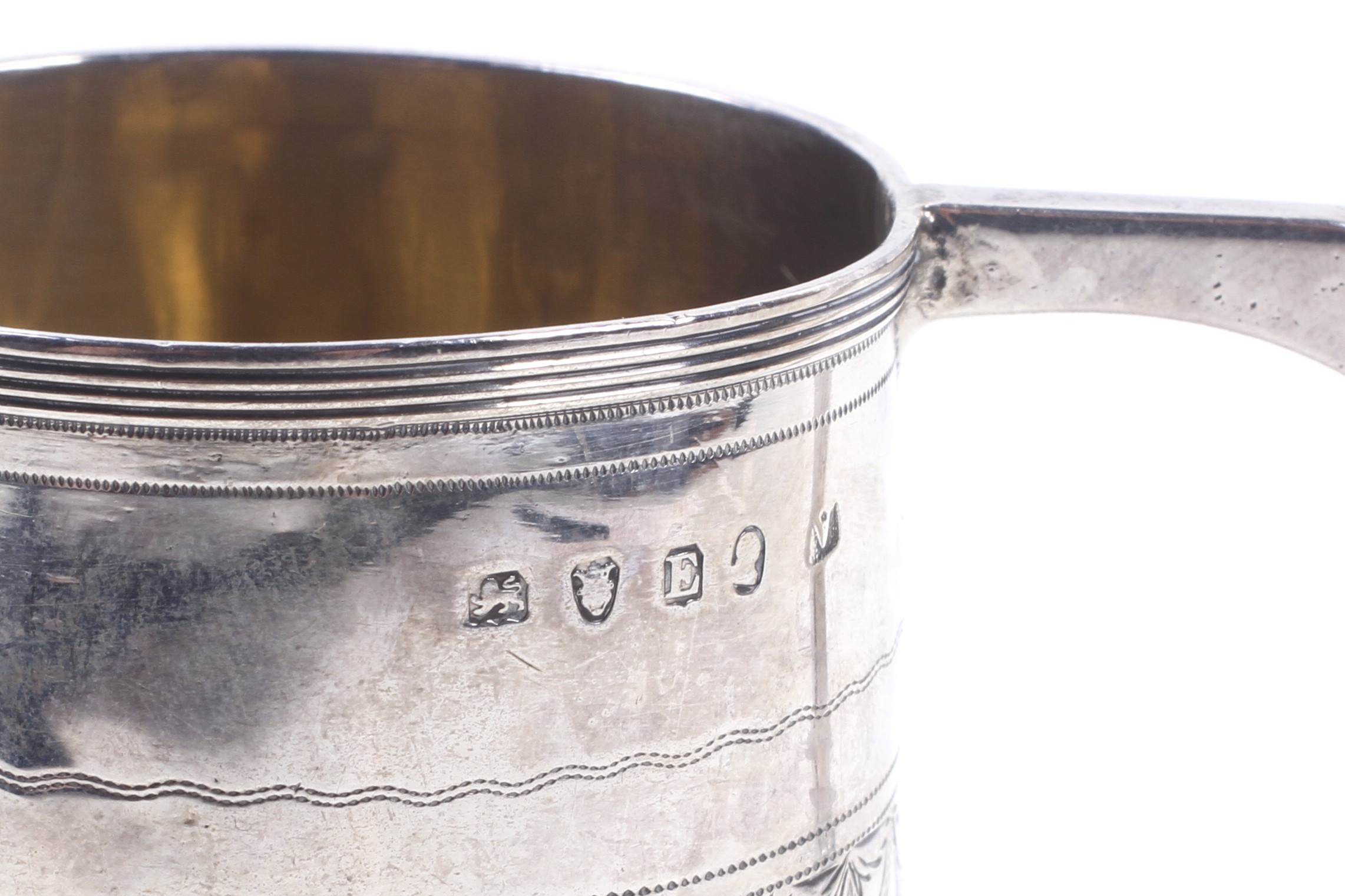 A George III silver straight sided christening cup. - Image 4 of 4