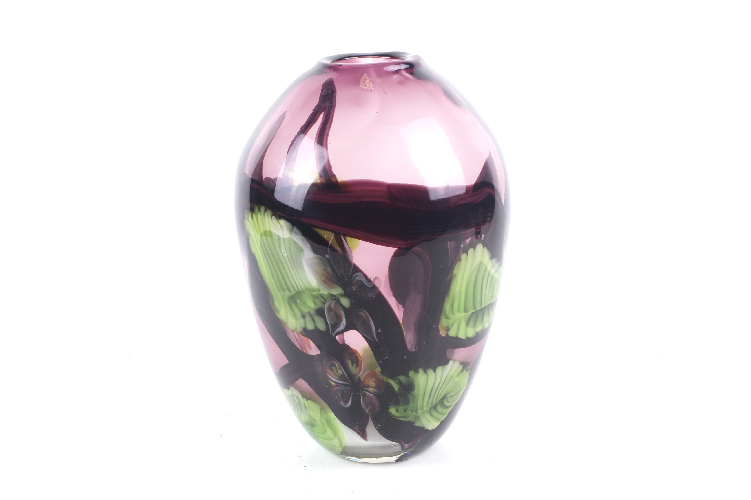 A 20th century studio art glass vase.