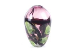 A 20th century studio art glass vase.