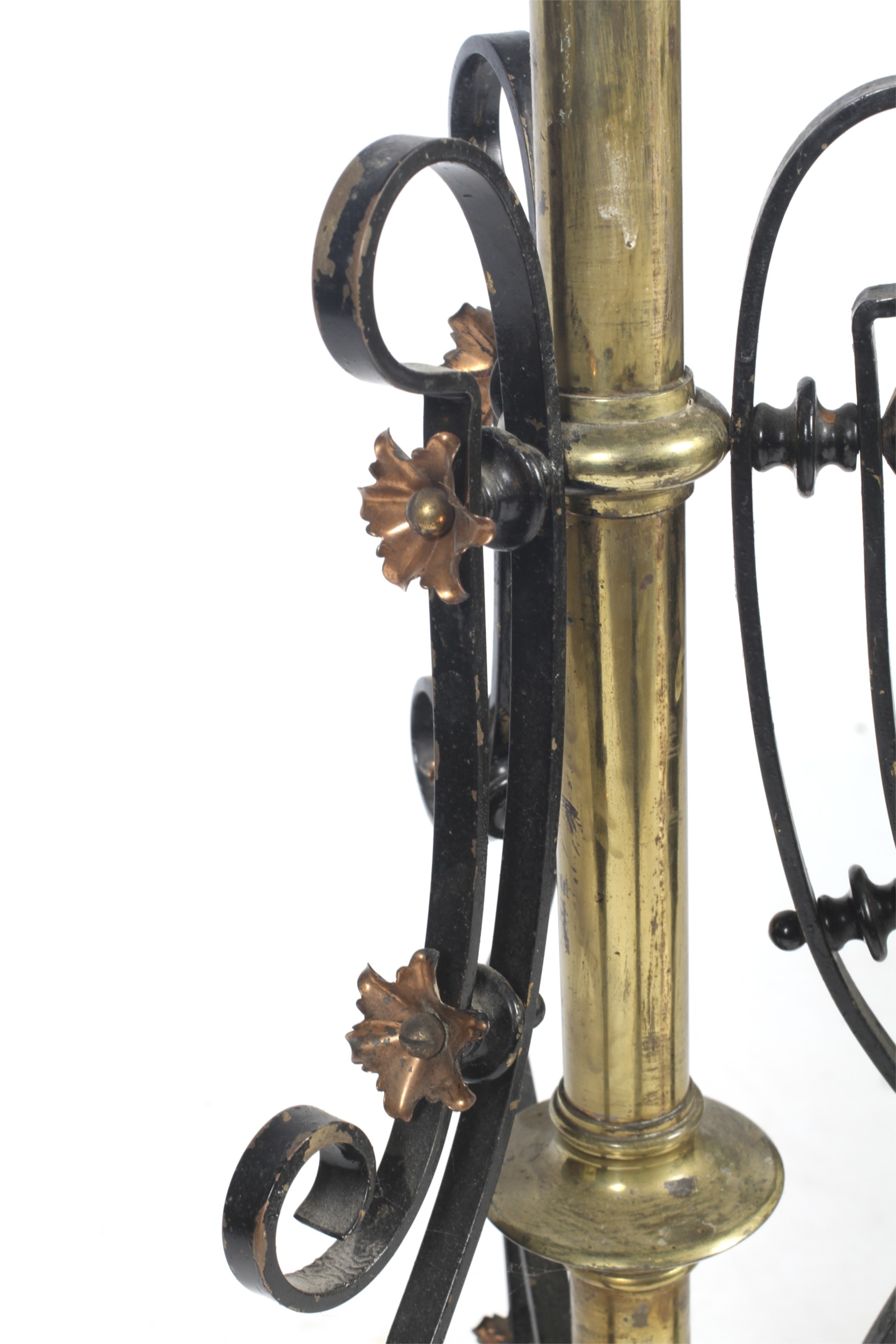 A late Victorian Arts and Crafts telescopic standard lamp. - Image 2 of 2