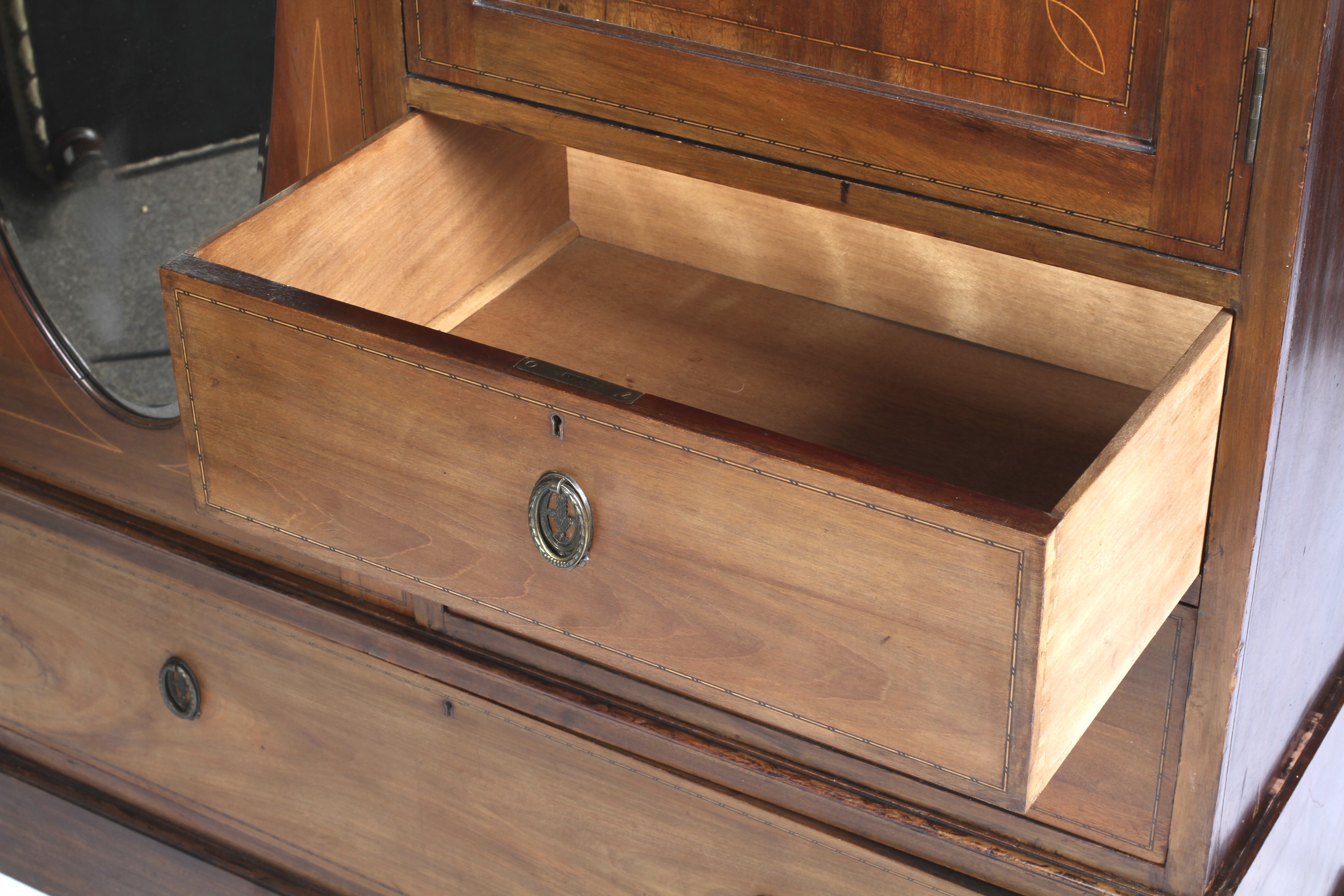 A Maple & Co Edwardian mahogany compactum wardrobe with fine inlaid decoration. - Image 2 of 3