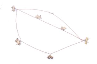 A late Victorian/early 20th century rose gold belcher link 'pigs' necklace.