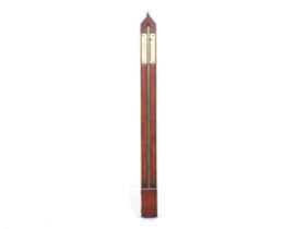 A J & J Gardner, Glasgow, 19th century inlaid mahogany stick barometer. H100cm.