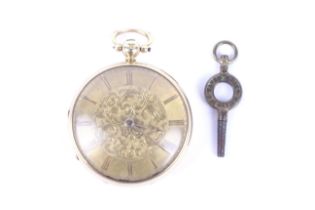 An early Victorian 18ct gold open face small pocket watch, circa 1843.