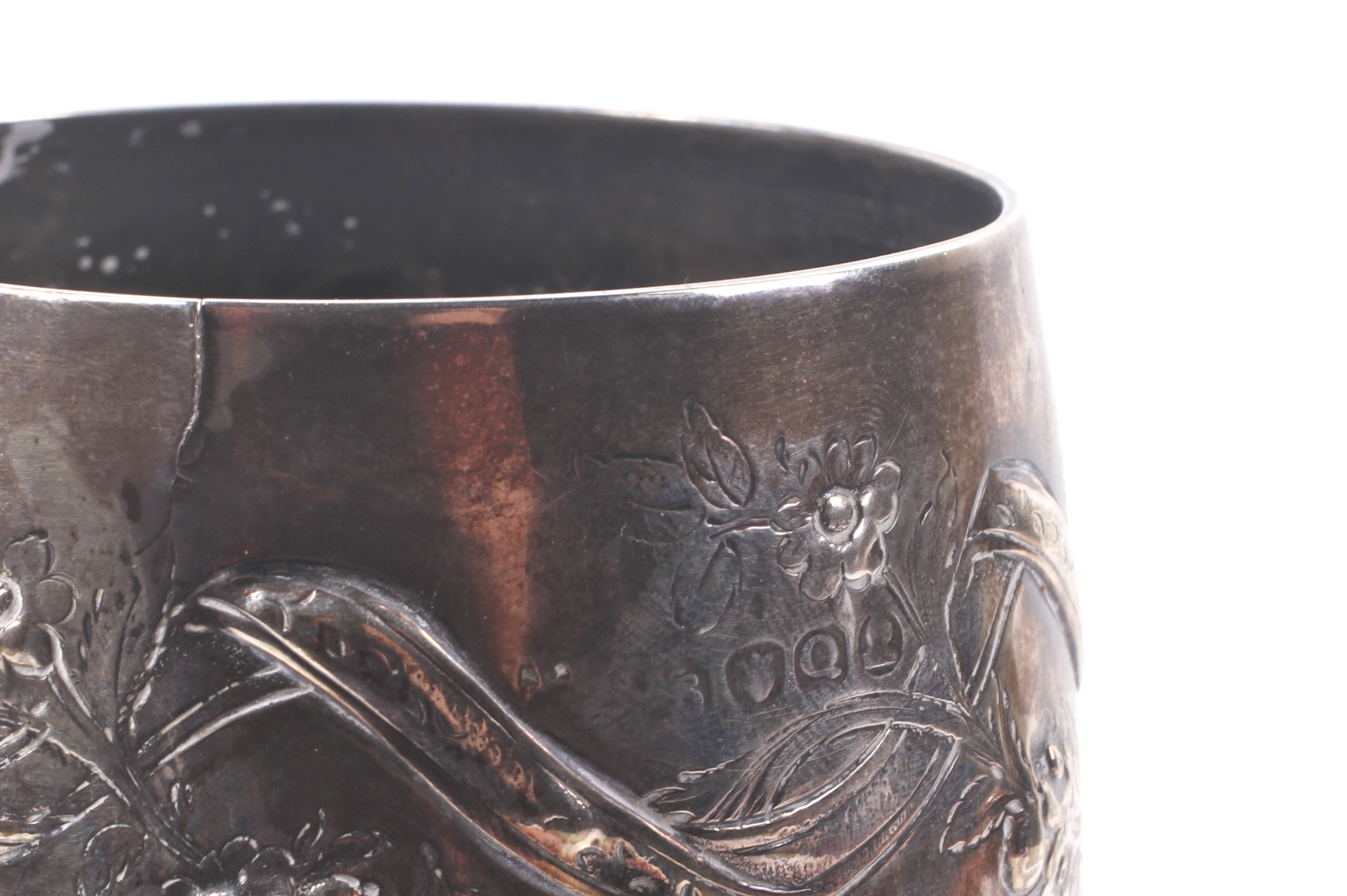 A George III silver cup. - Image 2 of 2