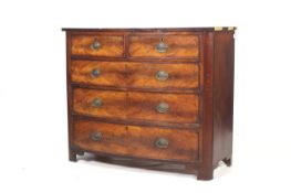 A late Georgian mahogany bowfronted chest of drawers.