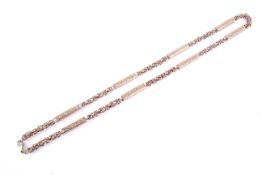 A vintage 9ct rose gold fancy link necklace in Victorian style.