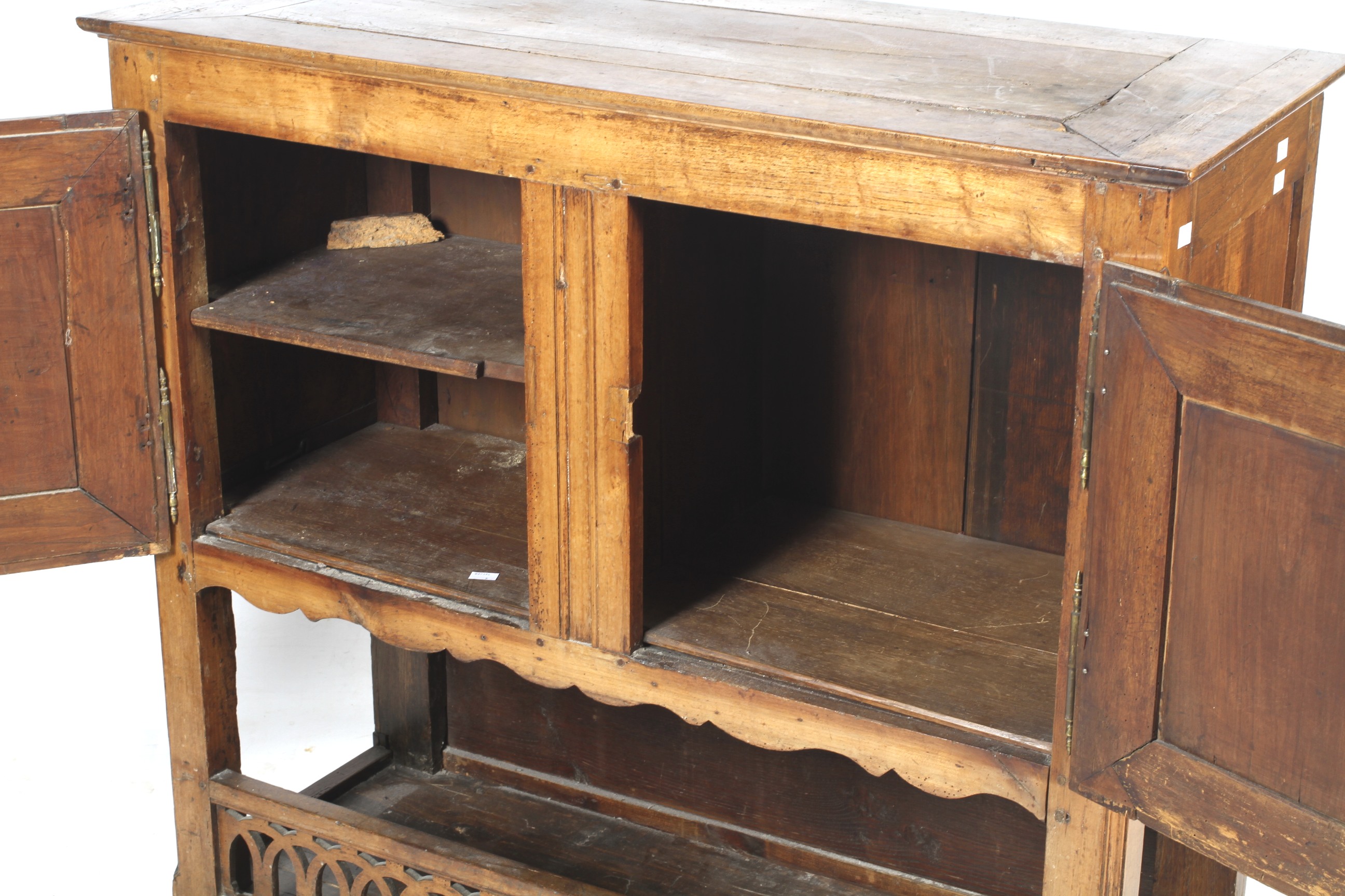 An 18/19th century French wooden two door sideboard. - Image 2 of 2