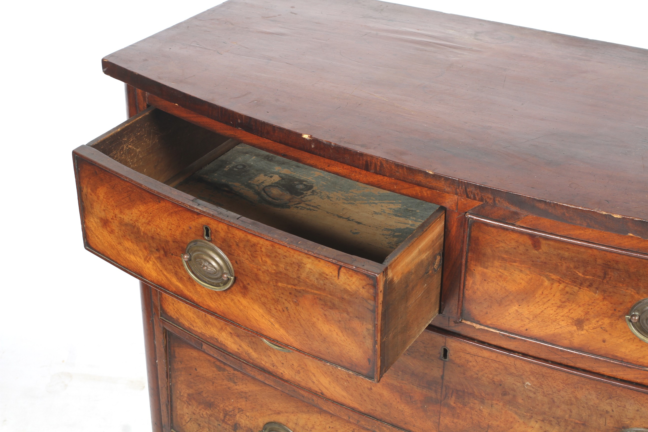 A late Georgian mahogany bowfronted chest of drawers. - Image 2 of 2