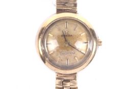 Omega, Ladymatic, a lady's 9ct gold cased round bracelet watch, circa 1963.