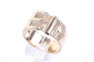 A vintage 9ct gold 'buckle' ring.