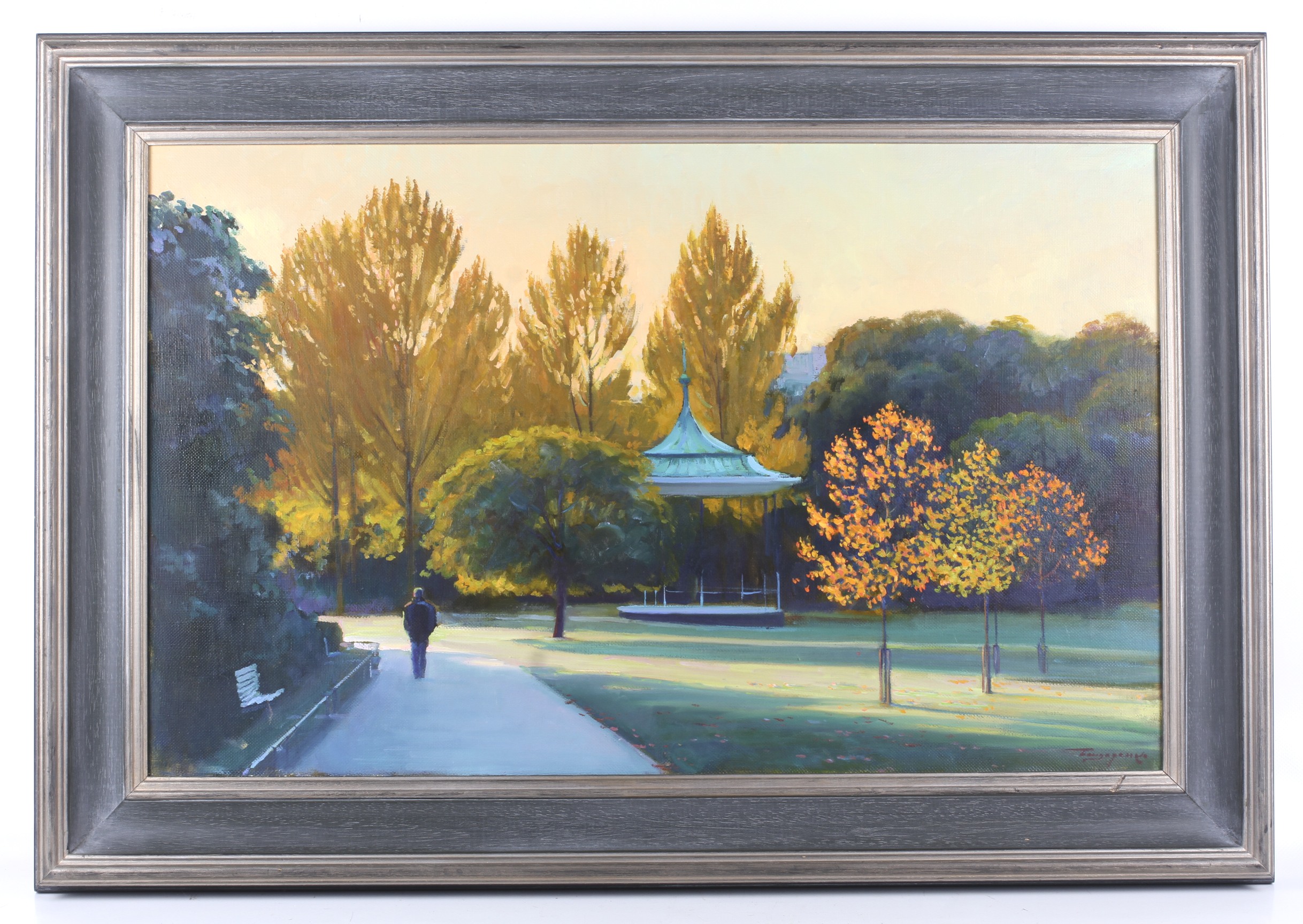 Youry Bondarenko (Russian, born 1952), oil on canvas, 'Regent's Park, Last Sun's Rays', 2004. - Image 2 of 3